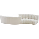 Meridian Infinity Cream Boucle Fabric 4 pc Modular Sectional IMAGE 4