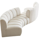 Meridian Infinity Cream Boucle Fabric 4 pc Modular Sectional IMAGE 6
