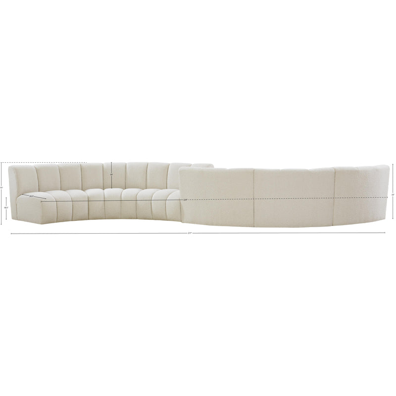 Meridian Infinity Cream Boucle Fabric 6 pc Modular Sectional IMAGE 12