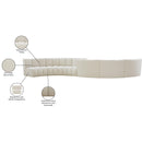 Meridian Infinity Cream Boucle Fabric 6 pc Modular Sectional IMAGE 13