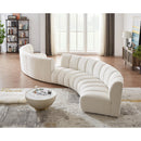 Meridian Infinity Cream Boucle Fabric 6 pc Modular Sectional IMAGE 2
