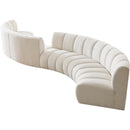 Meridian Infinity Cream Boucle Fabric 6 pc Modular Sectional IMAGE 3