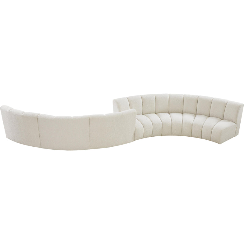 Meridian Infinity Cream Boucle Fabric 6 pc Modular Sectional IMAGE 4