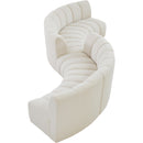 Meridian Infinity Cream Boucle Fabric 6 pc Modular Sectional IMAGE 6