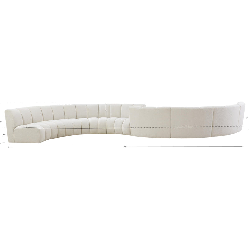 Meridian Infinity Cream Boucle Fabric 8 pc Modular Sectional IMAGE 13