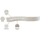 Meridian Infinity Cream Boucle Fabric 8 pc Modular Sectional IMAGE 14