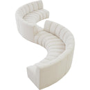 Meridian Infinity Cream Boucle Fabric 8 pc Modular Sectional IMAGE 7