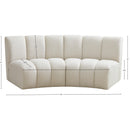 Meridian Infinity Cream Boucle Fabric 2 pc Modular Sectional IMAGE 11