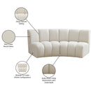 Meridian Infinity Cream Boucle Fabric 2 pc Modular Sectional IMAGE 12