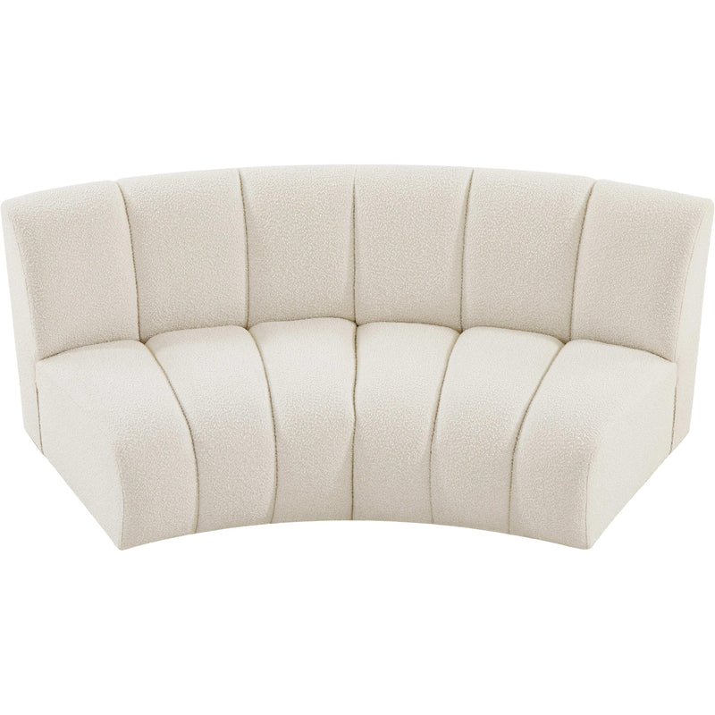 Meridian Infinity Cream Boucle Fabric 2 pc Modular Sectional IMAGE 6