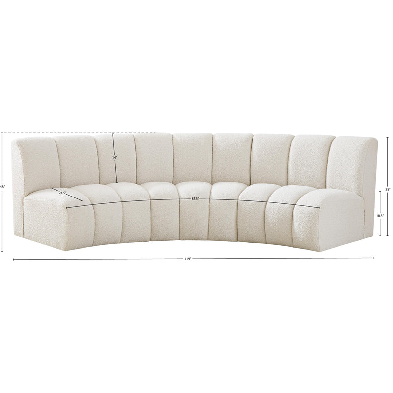 Meridian Infinity Cream Boucle Fabric 3 pc Modular Sectional IMAGE 11