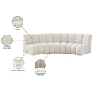 Meridian Infinity Cream Boucle Fabric 3 pc Modular Sectional IMAGE 12