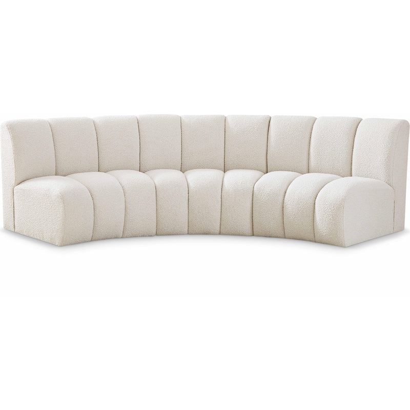 Meridian Infinity Cream Boucle Fabric 3 pc Modular Sectional IMAGE 1