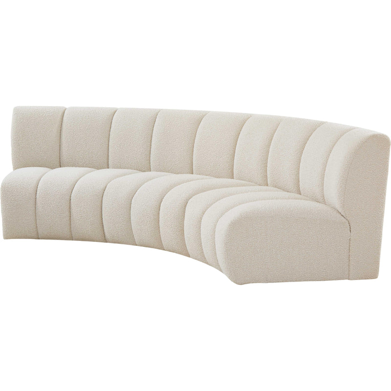 Meridian Infinity Cream Boucle Fabric 3 pc Modular Sectional IMAGE 3