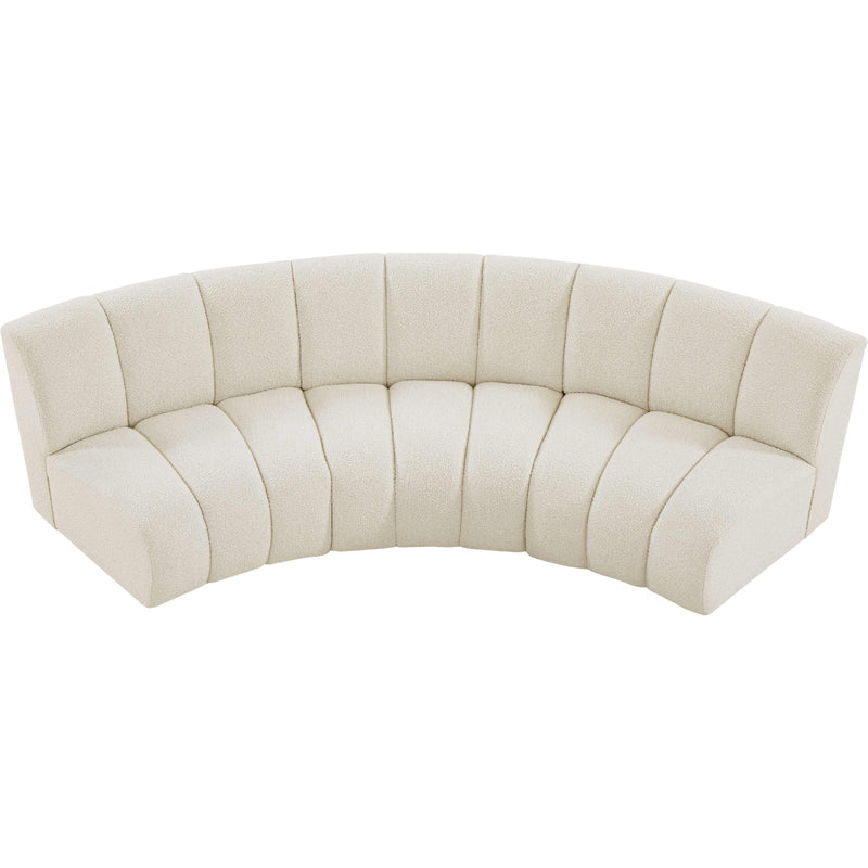 Meridian Infinity Cream Boucle Fabric 3 pc Modular Sectional IMAGE 5