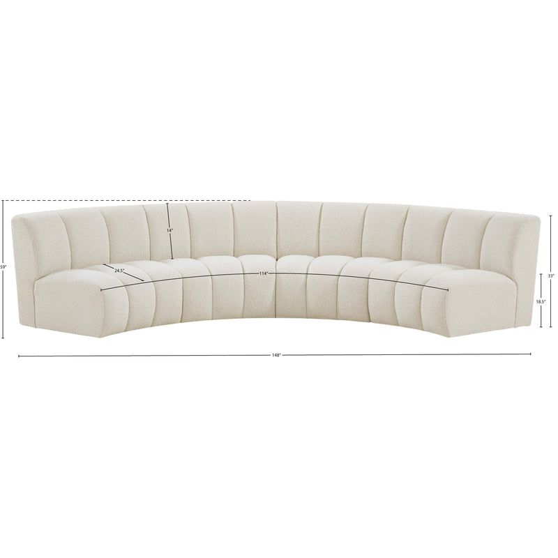 Meridian Infinity Cream Boucle Fabric 4 pc Modular Sectional IMAGE 11
