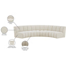 Meridian Infinity Cream Boucle Fabric 4 pc Modular Sectional IMAGE 12