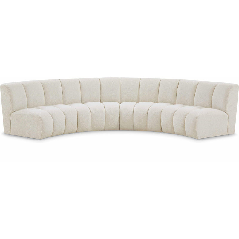 Meridian Infinity Cream Boucle Fabric 4 pc Modular Sectional IMAGE 1