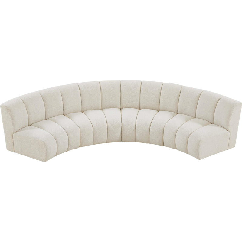 Meridian Infinity Cream Boucle Fabric 4 pc Modular Sectional IMAGE 6