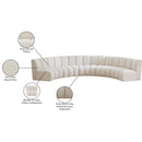 Meridian Infinity Cream Boucle Fabric 5 pc Modular Sectional IMAGE 12