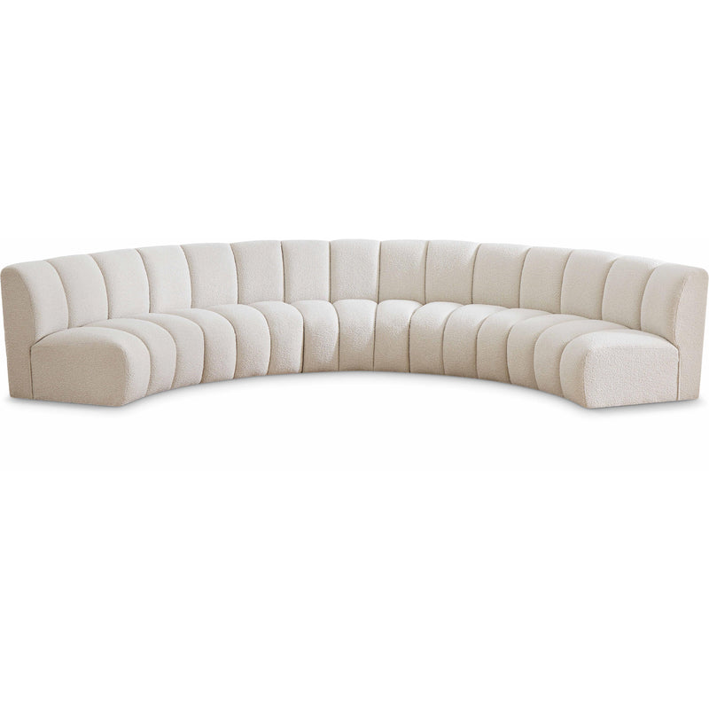 Meridian Infinity Cream Boucle Fabric 5 pc Modular Sectional IMAGE 1