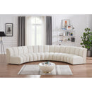 Meridian Infinity Cream Boucle Fabric 5 pc Modular Sectional IMAGE 2