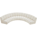 Meridian Infinity Cream Boucle Fabric 5 pc Modular Sectional IMAGE 6