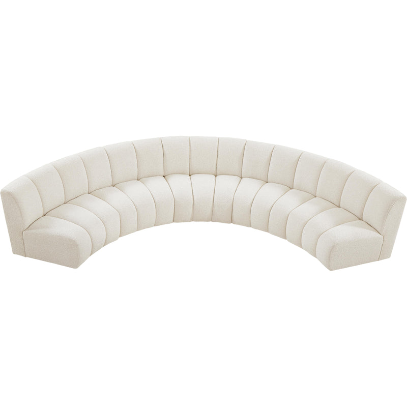 Meridian Infinity Cream Boucle Fabric 5 pc Modular Sectional IMAGE 6