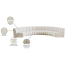 Meridian Infinity Cream Boucle Fabric 6 pc Modular Sectional IMAGE 12