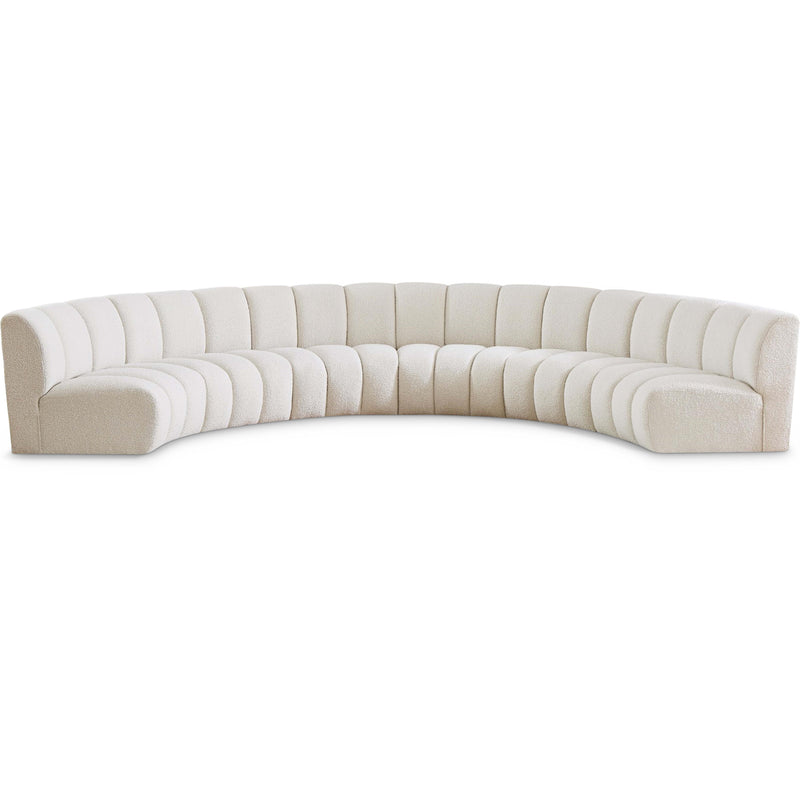 Meridian Infinity Cream Boucle Fabric 6 pc Modular Sectional IMAGE 1