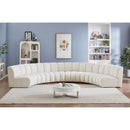 Meridian Infinity Cream Boucle Fabric 6 pc Modular Sectional IMAGE 2