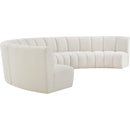 Meridian Infinity Cream Boucle Fabric 6 pc Modular Sectional IMAGE 3