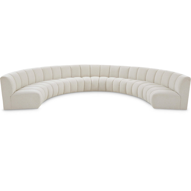 Meridian Infinity Cream Boucle Fabric 7 pc Modular Sectional IMAGE 1
