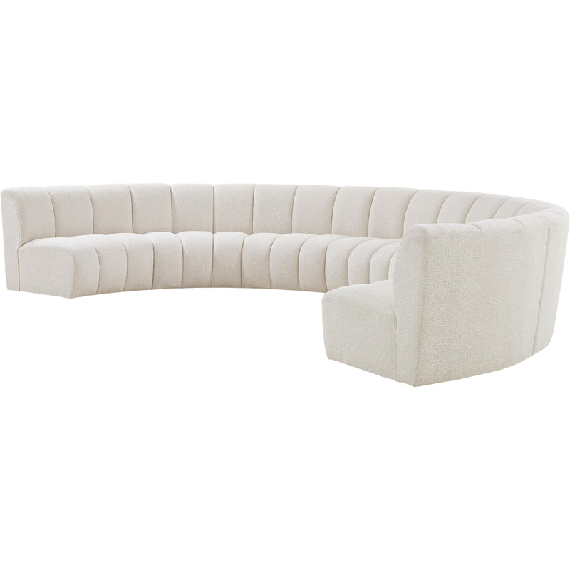 Meridian Infinity Cream Boucle Fabric 7 pc Modular Sectional IMAGE 3