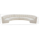 Meridian Infinity Cream Boucle Fabric 8 pc Modular Sectional IMAGE 11