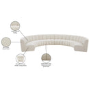 Meridian Infinity Cream Boucle Fabric 8 pc Modular Sectional IMAGE 12