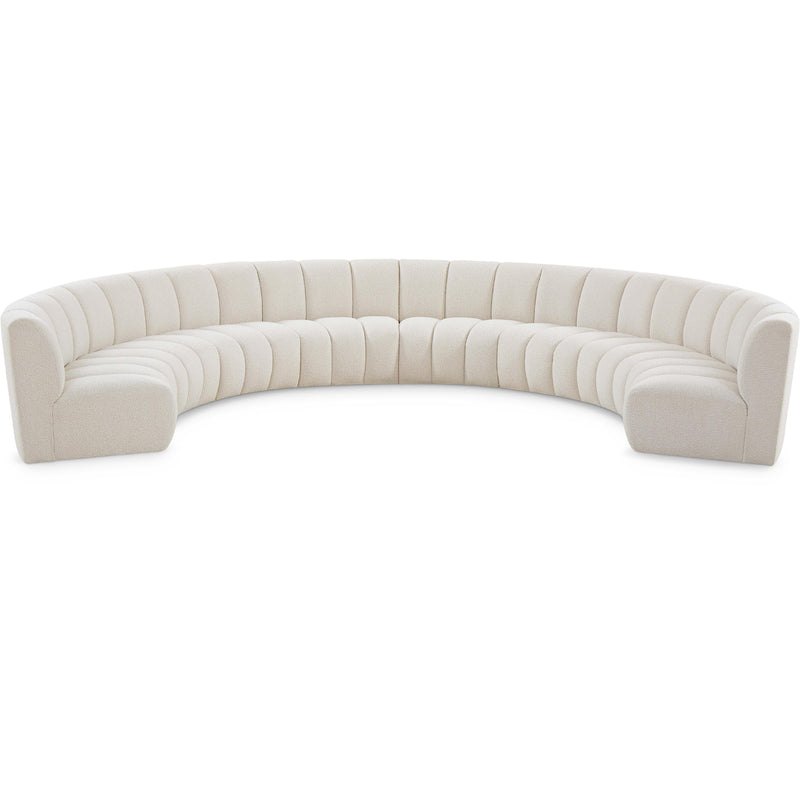 Meridian Infinity Cream Boucle Fabric 8 pc Modular Sectional IMAGE 1