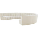Meridian Infinity Cream Boucle Fabric 8 pc Modular Sectional IMAGE 3