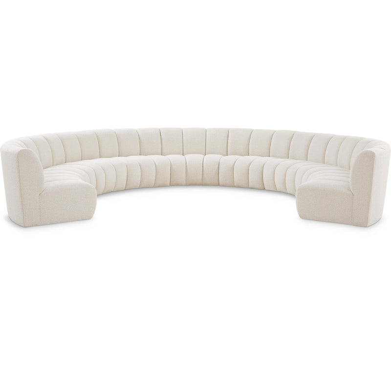 Meridian Infinity Cream Boucle Fabric 9 pc Modular Sectional IMAGE 1