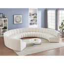 Meridian Infinity Cream Boucle Fabric 9 pc Modular Sectional IMAGE 2