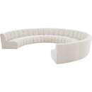 Meridian Infinity Cream Boucle Fabric 9 pc Modular Sectional IMAGE 3