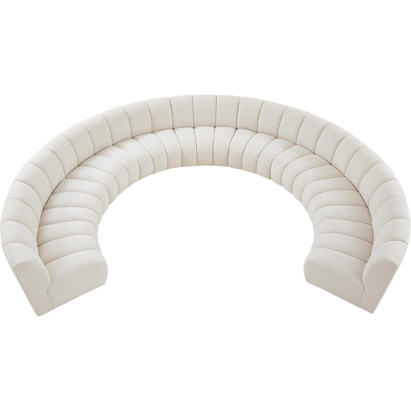Meridian Infinity Cream Boucle Fabric 9 pc Modular Sectional IMAGE 6