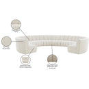 Meridian Infinity Cream Boucle Fabric 10 pc Modular Sectional IMAGE 12