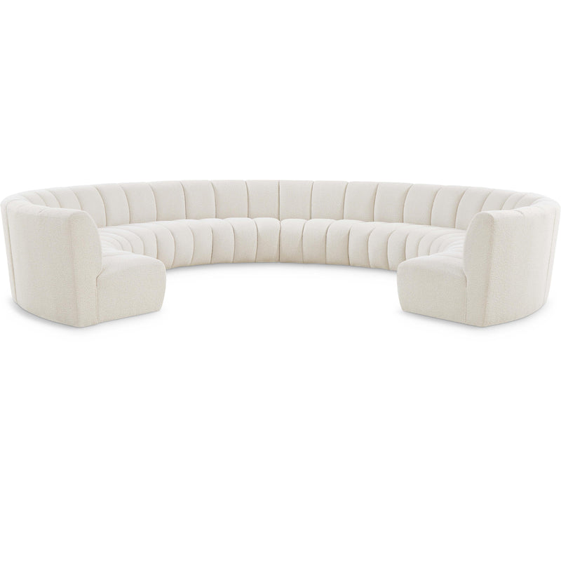 Meridian Infinity Cream Boucle Fabric 10 pc Modular Sectional IMAGE 1