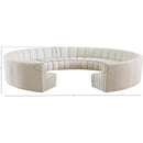 Meridian Infinity Cream Boucle Fabric 11 pc Modular Sectional IMAGE 11