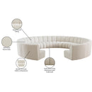 Meridian Infinity Cream Boucle Fabric 11 pc Modular Sectional IMAGE 12