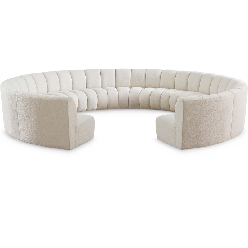 Meridian Infinity Cream Boucle Fabric 11 pc Modular Sectional IMAGE 1
