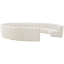 Meridian Infinity Cream Boucle Fabric 11 pc Modular Sectional IMAGE 3