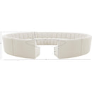 Meridian Infinity Cream Boucle Fabric 12 pc Modular Sectional IMAGE 11