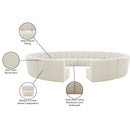 Meridian Infinity Cream Boucle Fabric 12 pc Modular Sectional IMAGE 12